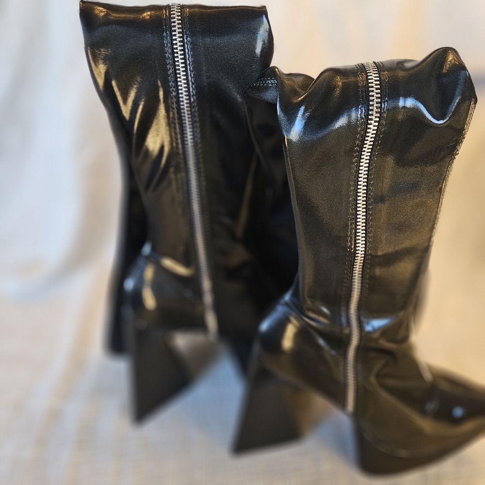 🧨Poster Girl by Dolls Kill Future Trippin' Thigh High Boots - Picture 13 of 15